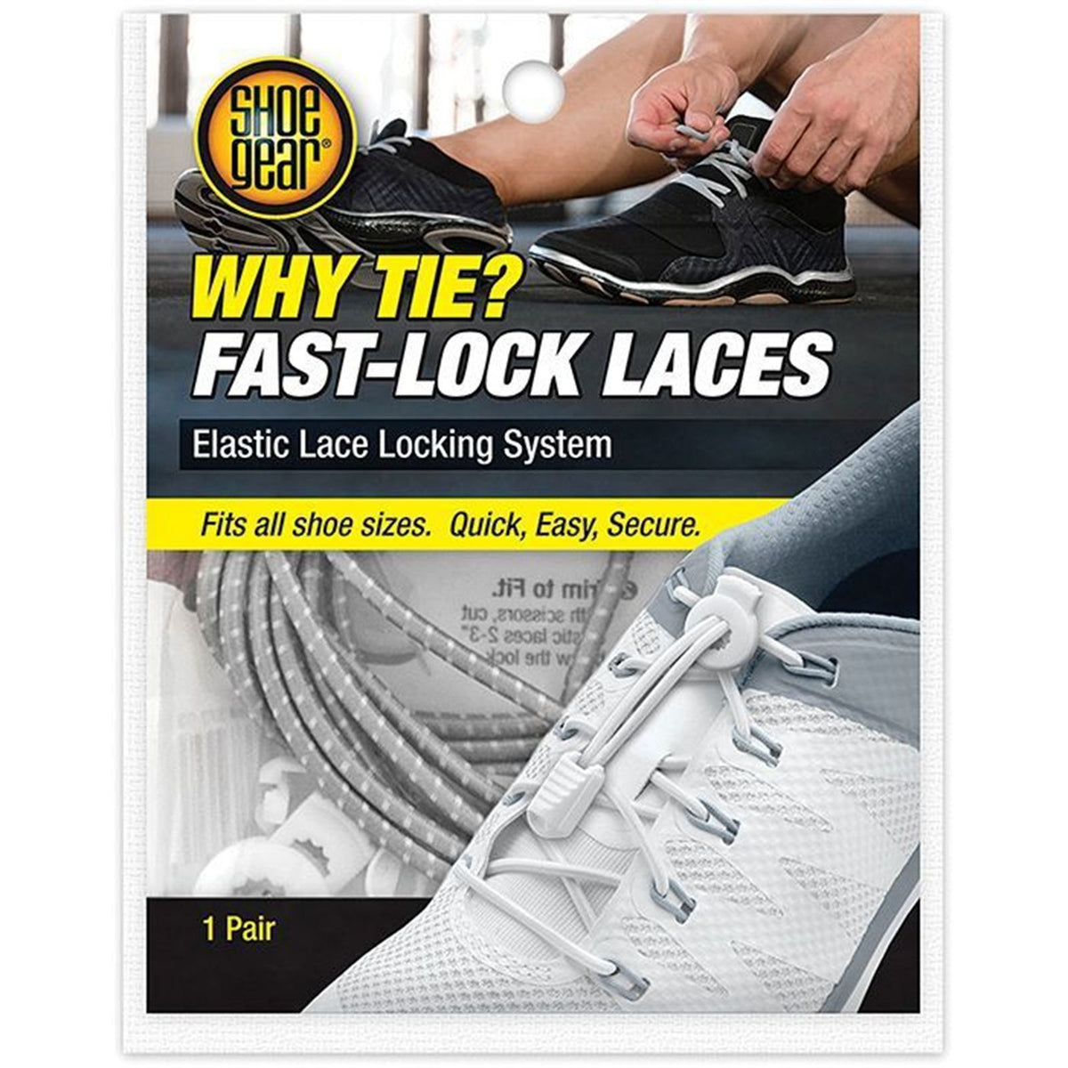 Shoe Gear Why Tie Fast Lock Laces - Gray [MPN: 373-03]_2741074