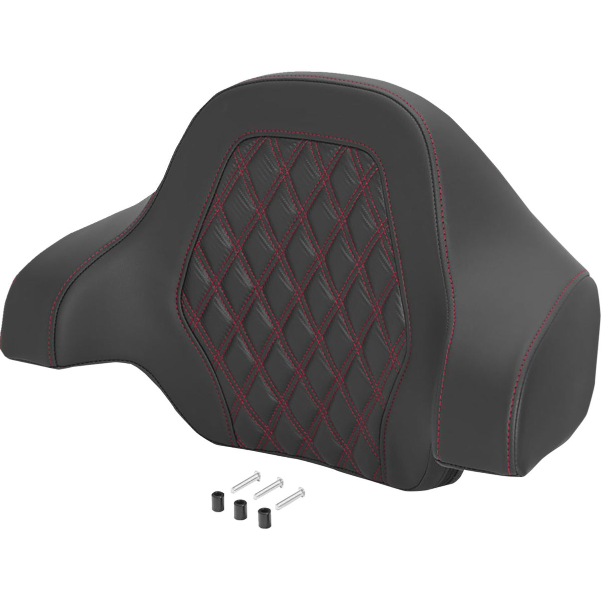Saddlemen Deluxe Tour Pack Sissy Bar Pad - Carbon Fiber - Red Lattice Stitch [MPN: 071020704]_2742419