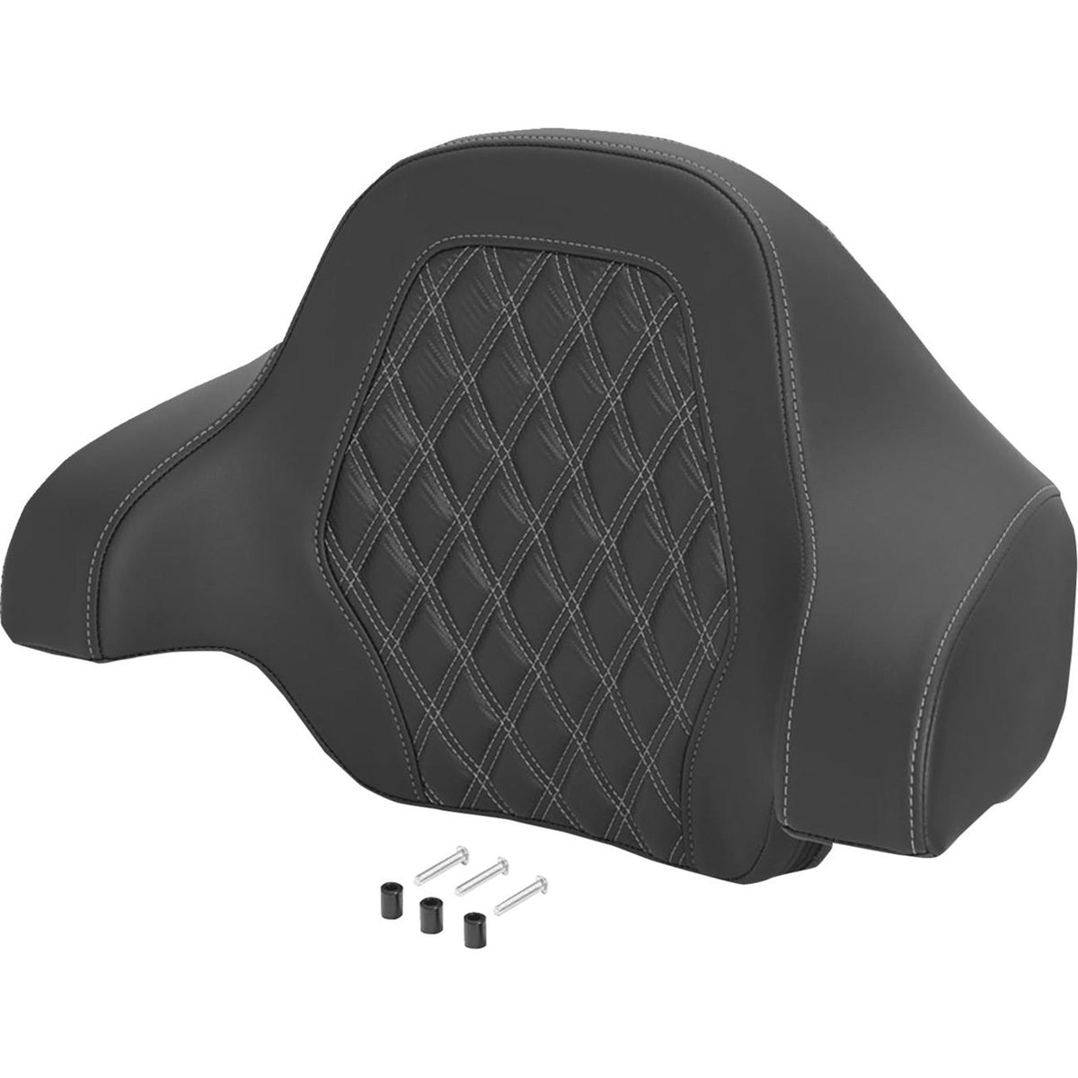 Saddlemen Deluxe Tour Pack Sissy Bar Pad - Carbon Fiber - Silver Lattice Stitch [MPN: 071020705]_2744086