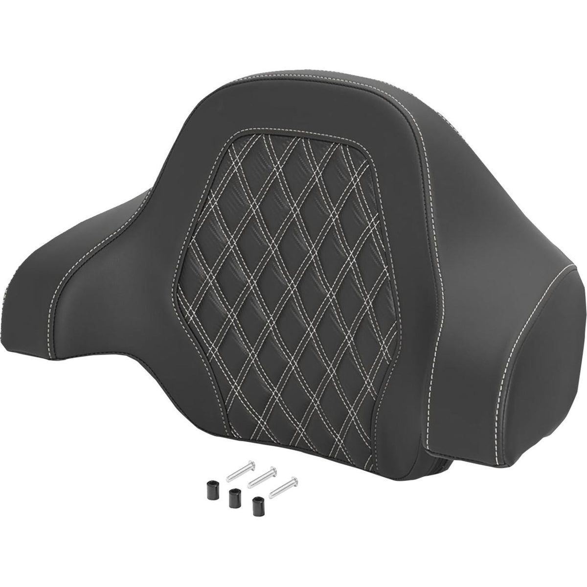 Saddlemen Deluxe Tour Pack Sissy Bar Pad - Carbon Fiber - White Lattice Stitch [MPN: 071020706]_2743957