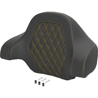 Saddlemen Deluxe Tour Pack Sissy Bar Pad - Carbon Fiber - Gold Lattice Stitch [MPN: 071020707]_2742420