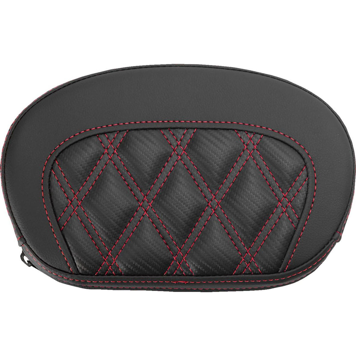 Saddlemen Mini Contour Sissy Bar Pad - Lattice - Carbon Fiber - Red Stitch [MPN: 061020704]_2746682