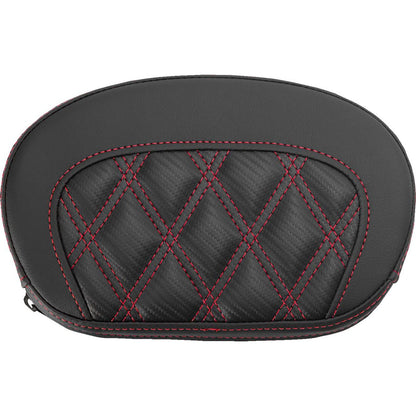 Saddlemen Mini Contour Sissy Bar Pad - Lattice - Carbon Fiber - Red Stitch [MPN: 061020704]_2746682