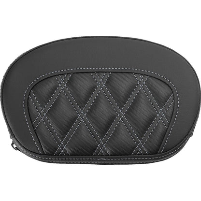 Saddlemen Mini Contour Sissy Bar Pad - Lattice - Carbon Fiber - Silver Stitch [MPN: 061020705]_2746683