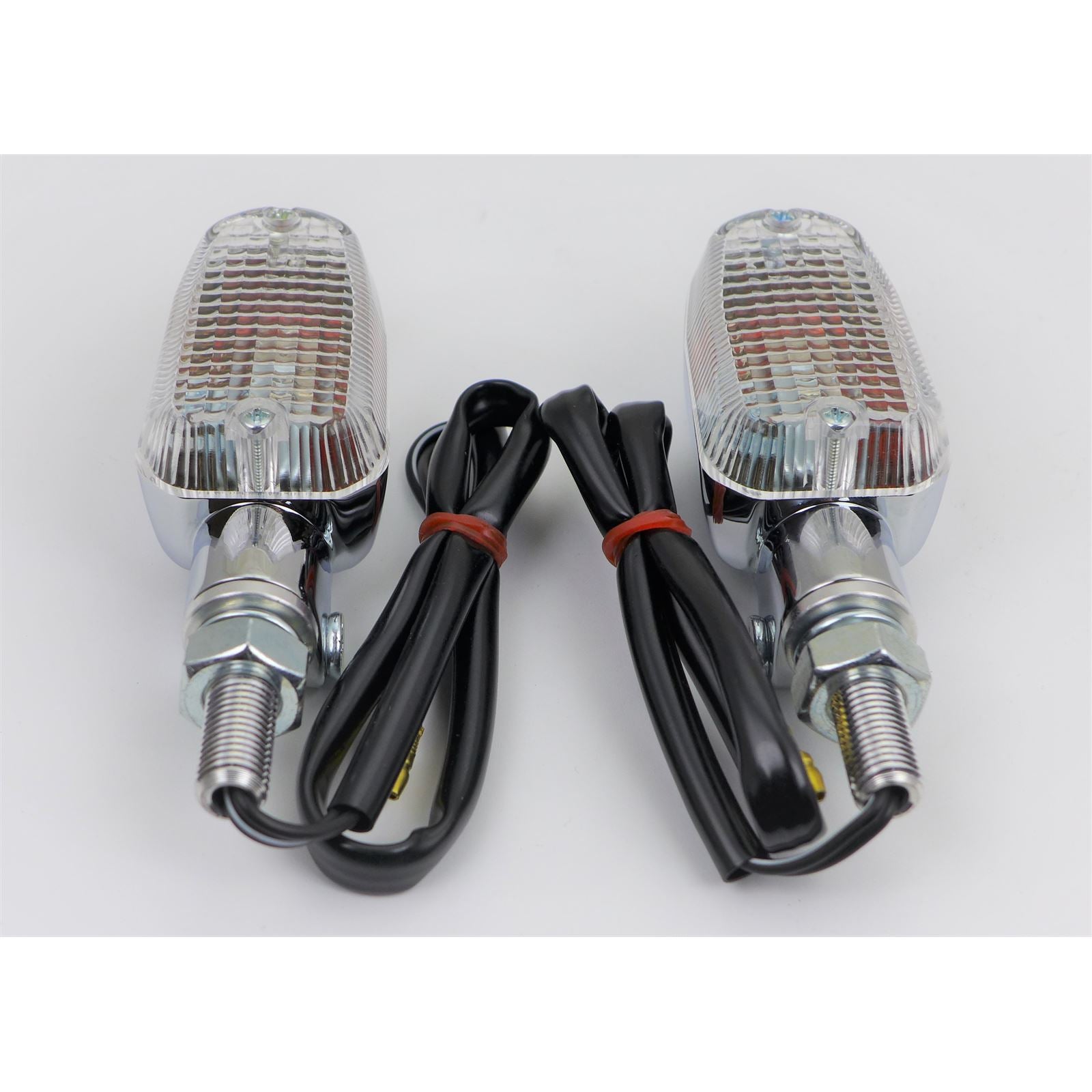 2FastMoto Mini Stalk Mark II Turn Signals Clear Lens - Chrome - Fits Most Cruisers 20-2131_938697