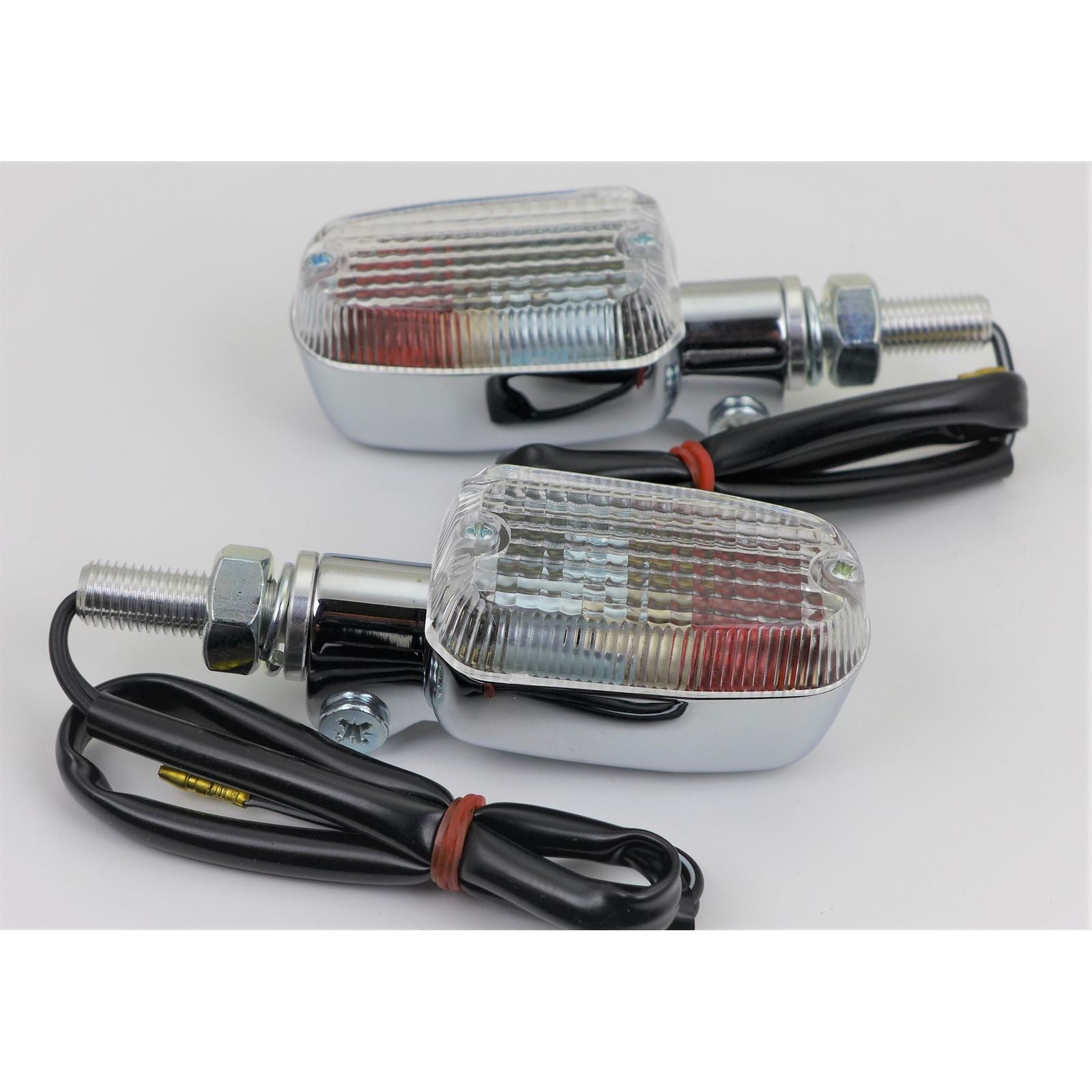 2FastMoto Mini Stalk Mark II Turn Signals Clear Lens - Chrome - Fits Most Cruisers 20-2131_938698