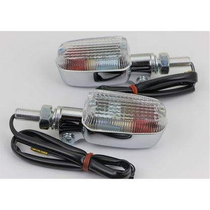 2FastMoto Mini Stalk Mark II Turn Signals Clear Lens - Chrome - Fits Most Cruisers 20-2131_938698