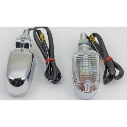 2FastMoto Mini Stalk Mark II Turn Signals Clear Lens - Chrome - Fits Most Cruisers 20-2131_938700