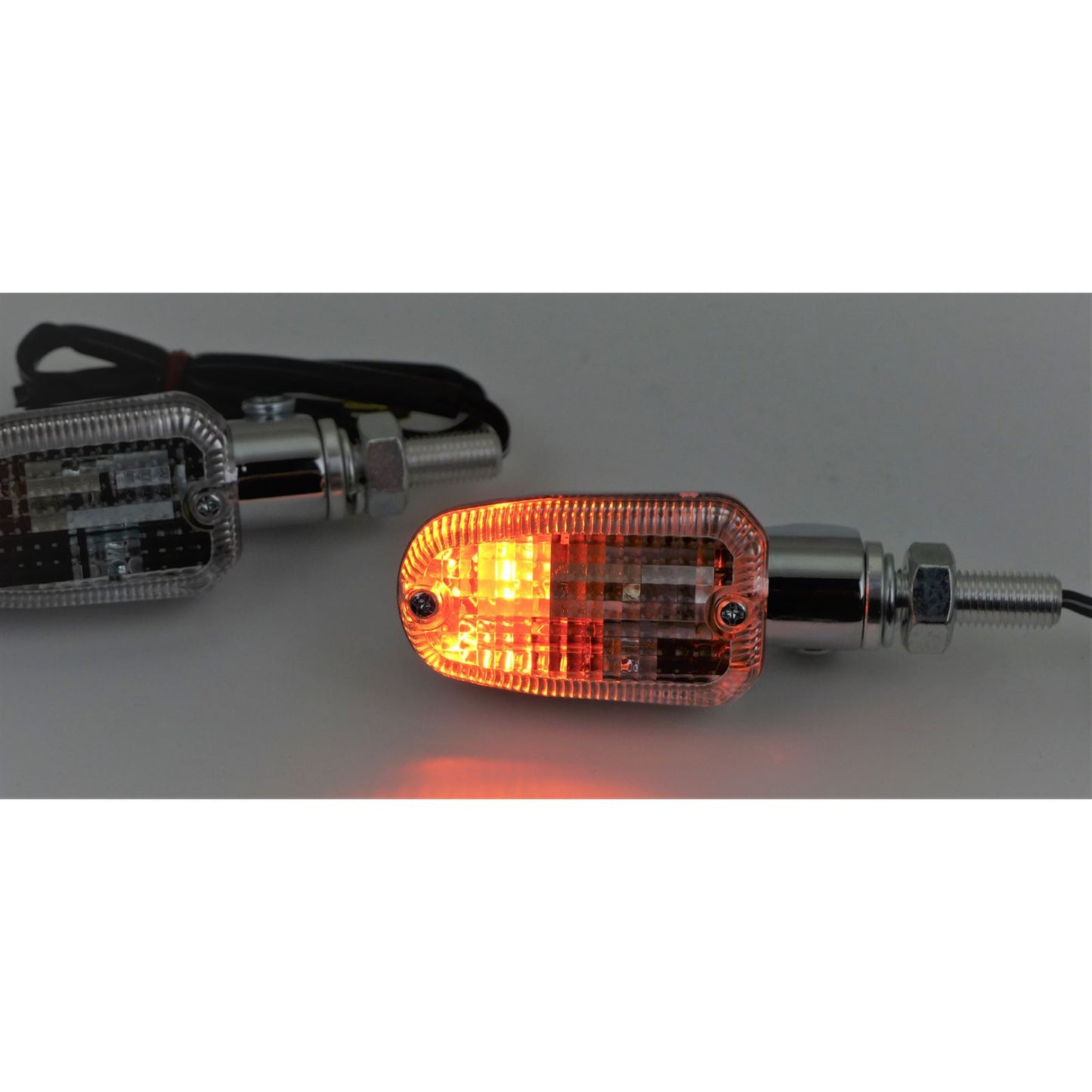 2FastMoto Mini Stalk Mark II Turn Signals Clear Lens - Chrome - Fits Most Cruisers 20-2131_938701