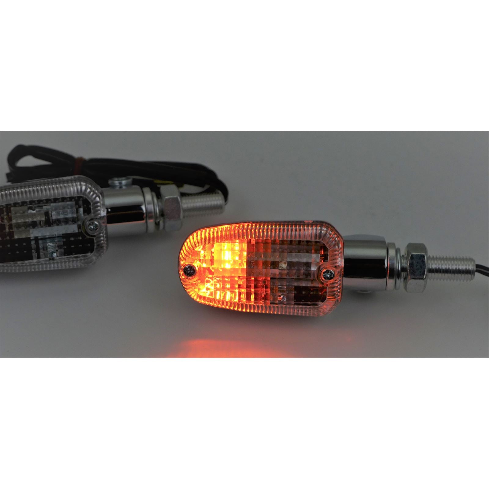 2FastMoto Mini Stalk Mark II Turn Signals Clear Lens - Chrome - Fits Most Cruisers 20-2131_938701