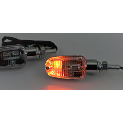 2FastMoto Mini Stalk Mark II Turn Signals Clear Lens - Chrome - Fits Most Cruisers 20-2131_938701