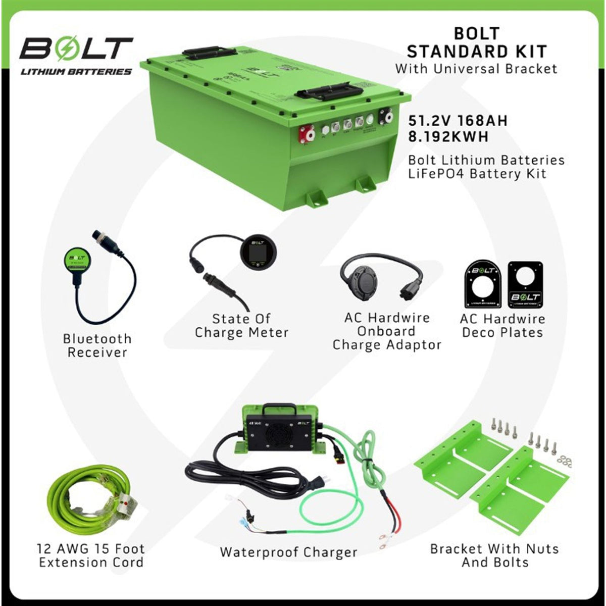 Bolt Energy USA 51V 168AH Heated Standard Accessory Battery Kit with Universal Bracket [MPN: 33-129]_2758993