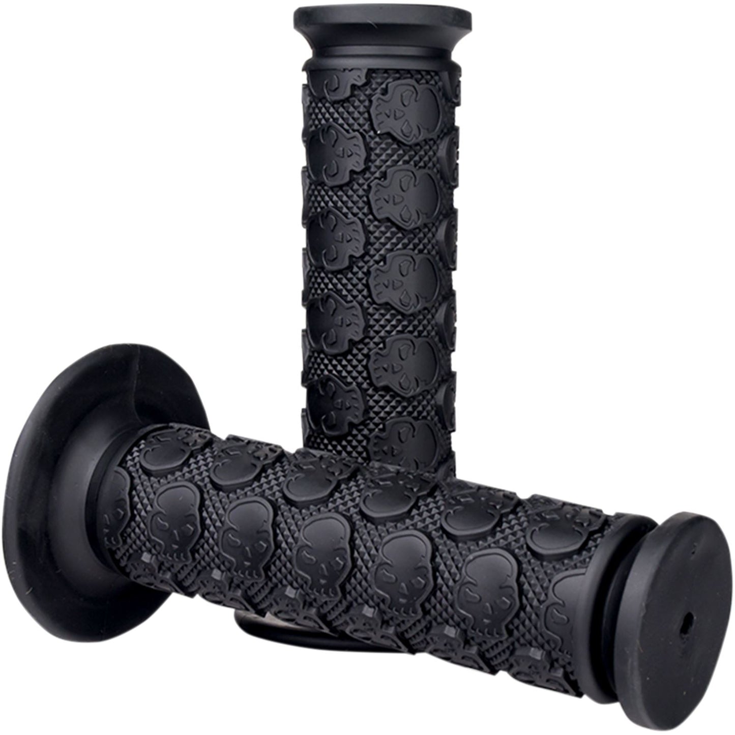 Driven Black Skully Grips with  Closed Ends D701BK_374286