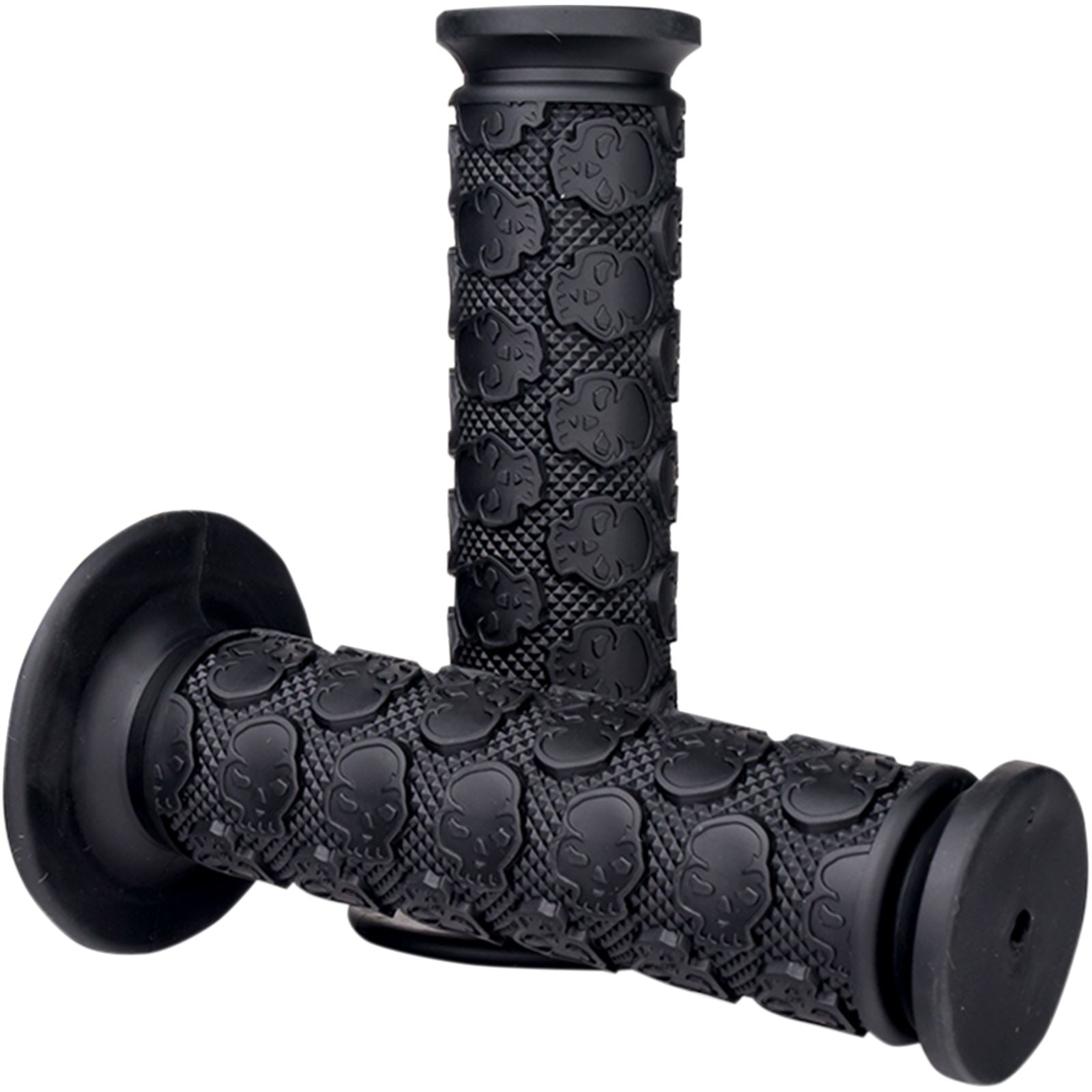 Driven Black Skully Grips with  Closed Ends D701BK_374286