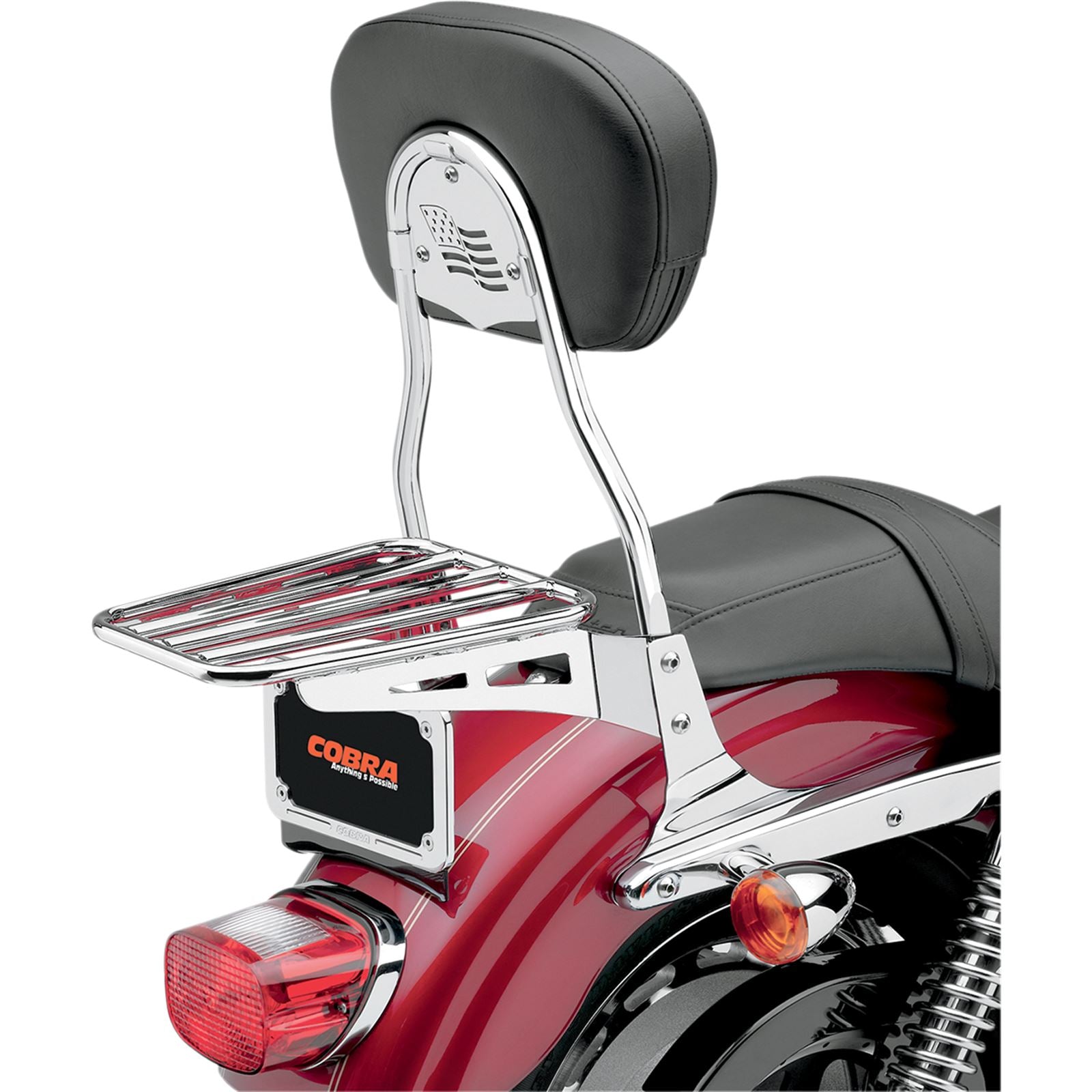 Cobra Sissy Bar Luggage Rack - Chrome - Tubular 02-3500_362324
