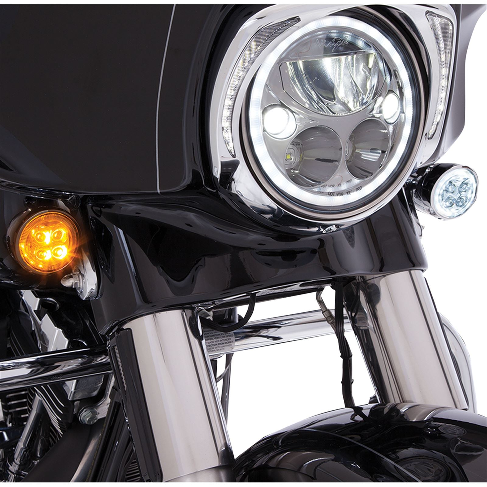 Ciro Front Signal Light Inserts - Chrome - Amber Lens [MPN: 45400]_359593