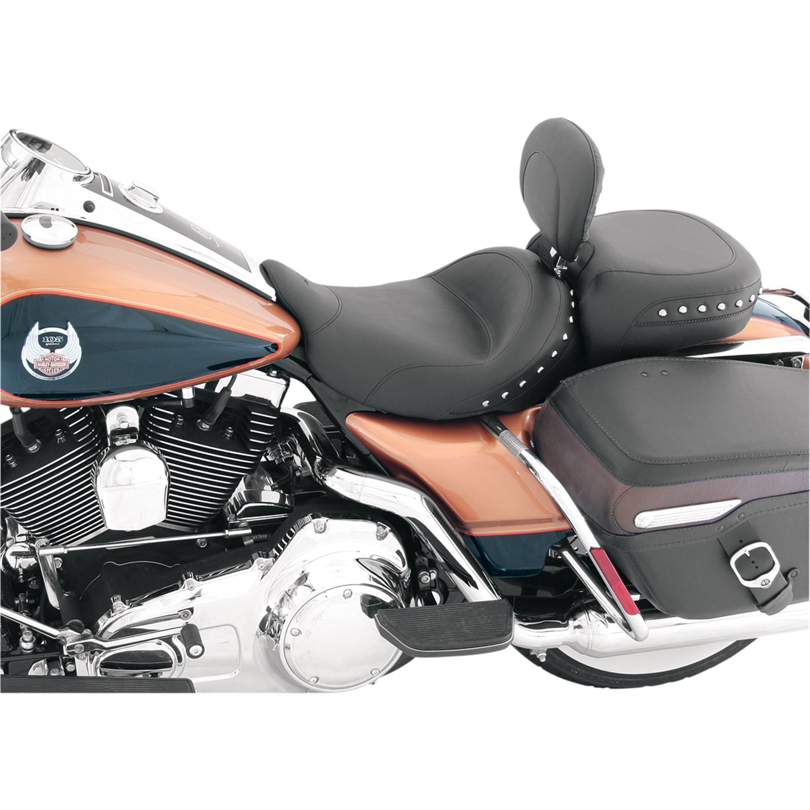 Mustang Motorcycle Products Solo Chrome Studded Seat - Driver's Backrest - FL '08+ 79602_447318