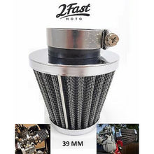 2FastMoto Clamp-On Round Tapered 39mm Chrome Mesh Air Filter Cleaner 23-5739_625452