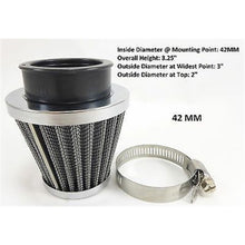 2FastMoto 42MM 'Clamp-On' Tapered Air Filter Cleaner with a Chrome Top End Cap 12-55742_625338