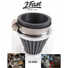 2FastMoto Tapered Pod Style 52mm  Chrome Air Filter For Motorcycles, Scooters 12-55752_625012