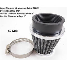 2FastMoto Tapered Pod Style 52mm  Chrome Air Filter For Motorcycles, Scooters 12-55752_625011