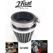 2FastMoto Clamp-On Pod Air Filter Chrome Cap Tapered 54MM  23-5754_624940