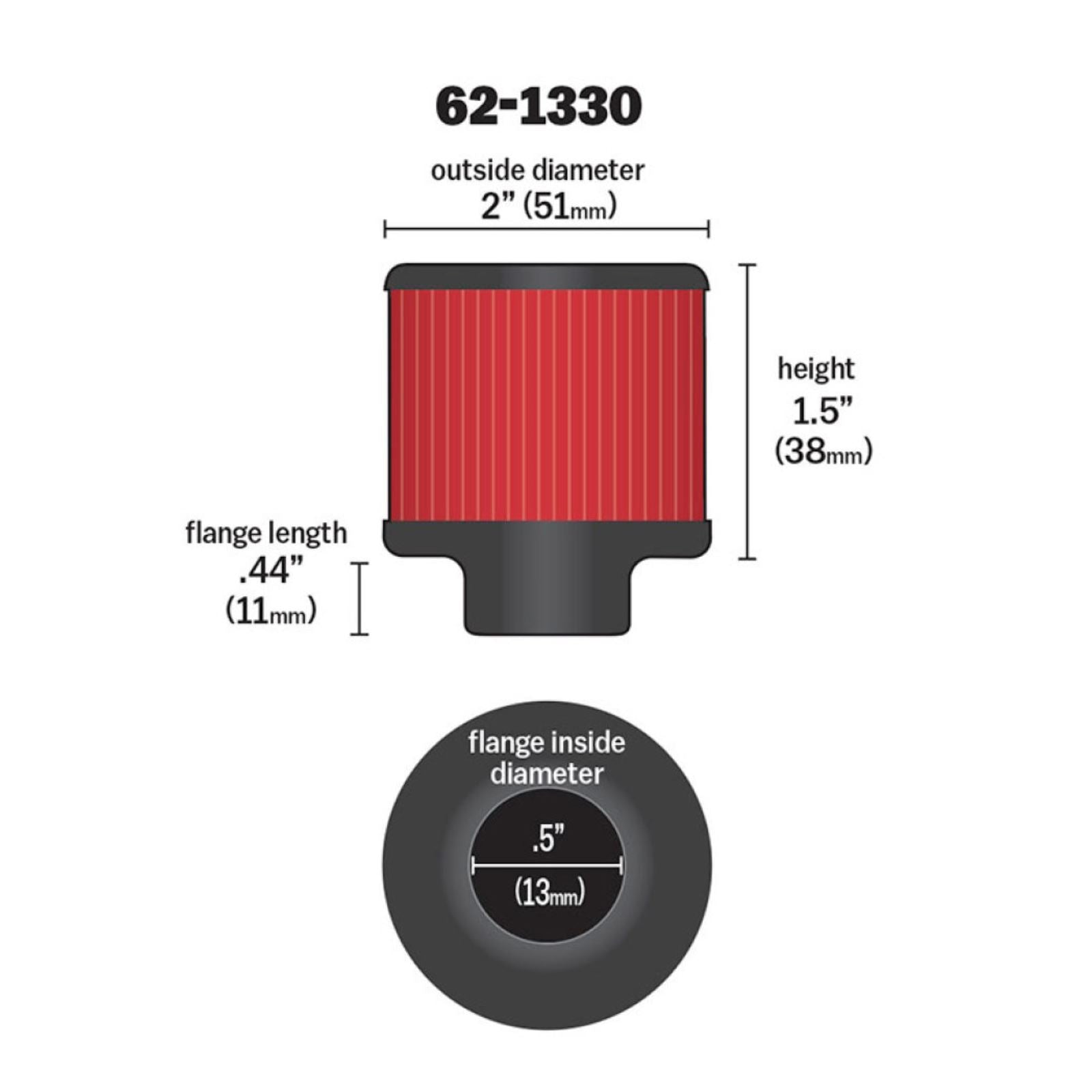 K&N Filters Crankcase Vent Air Filter Direct Mount [MPN: 62-1330]_1754451