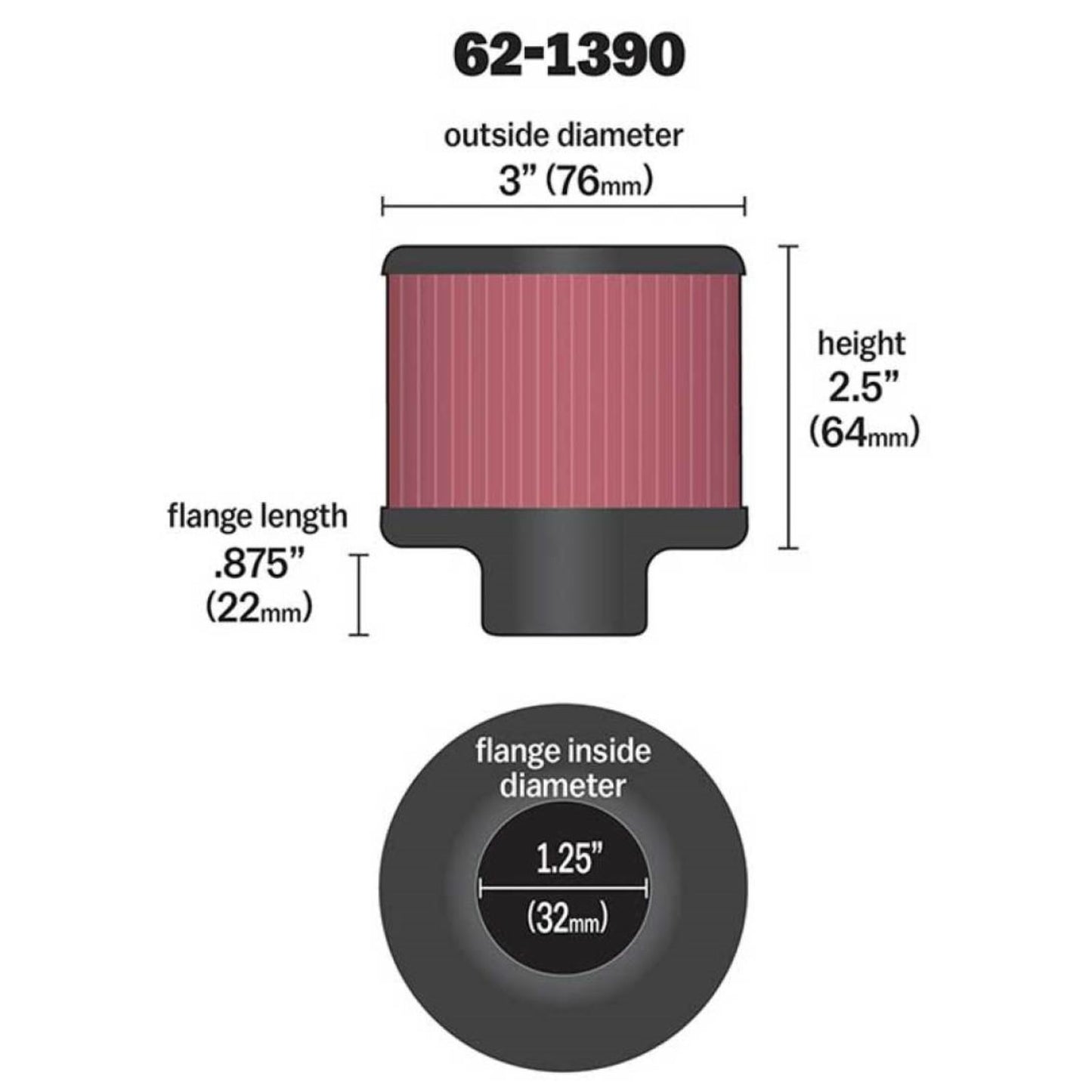 K&N Filters Crankcase Vent Air Filter Direct Mount [MPN: 62-1390]_1749434