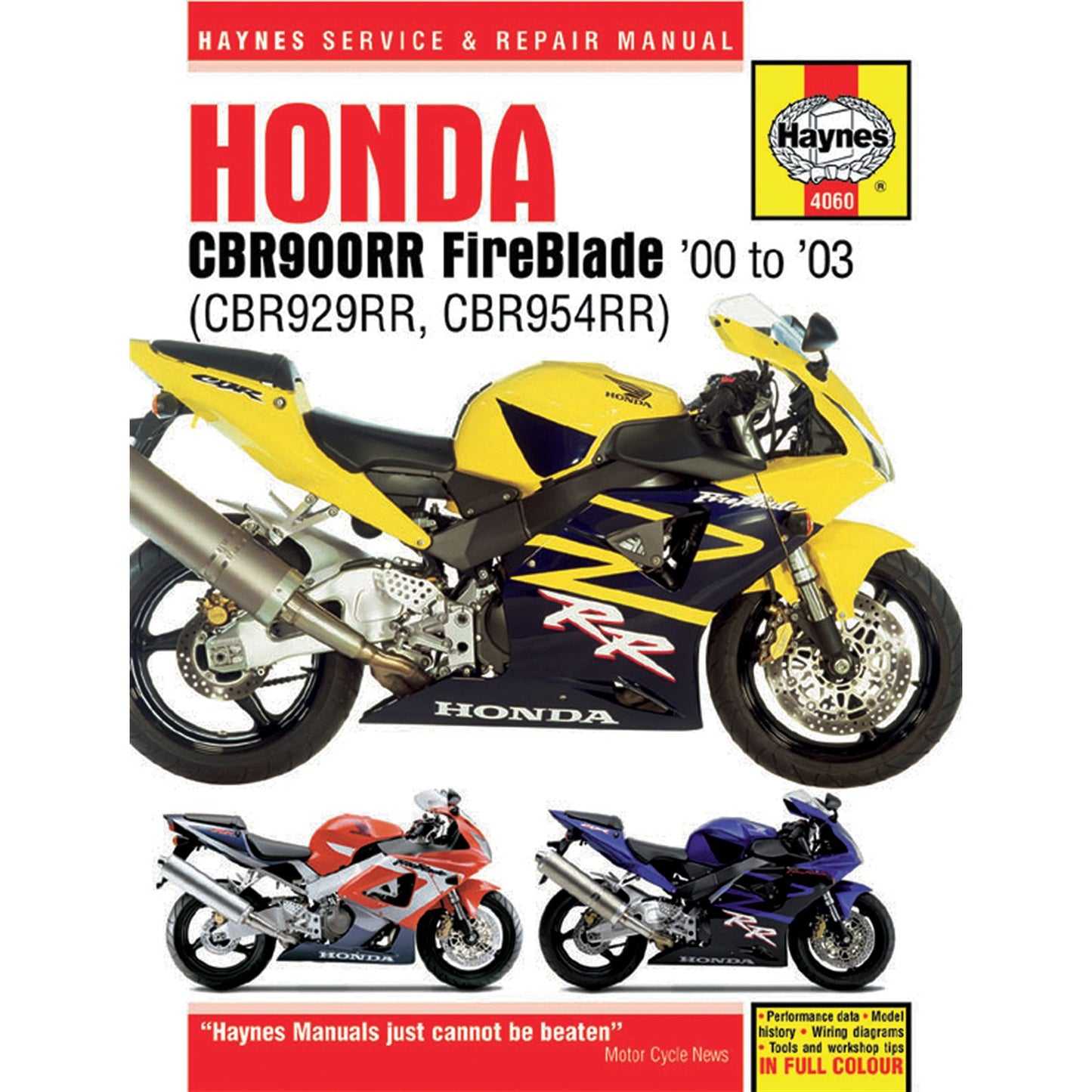 Haynes Manuals Manual for Honda CBR929/954 [MPN: 4060]_392724