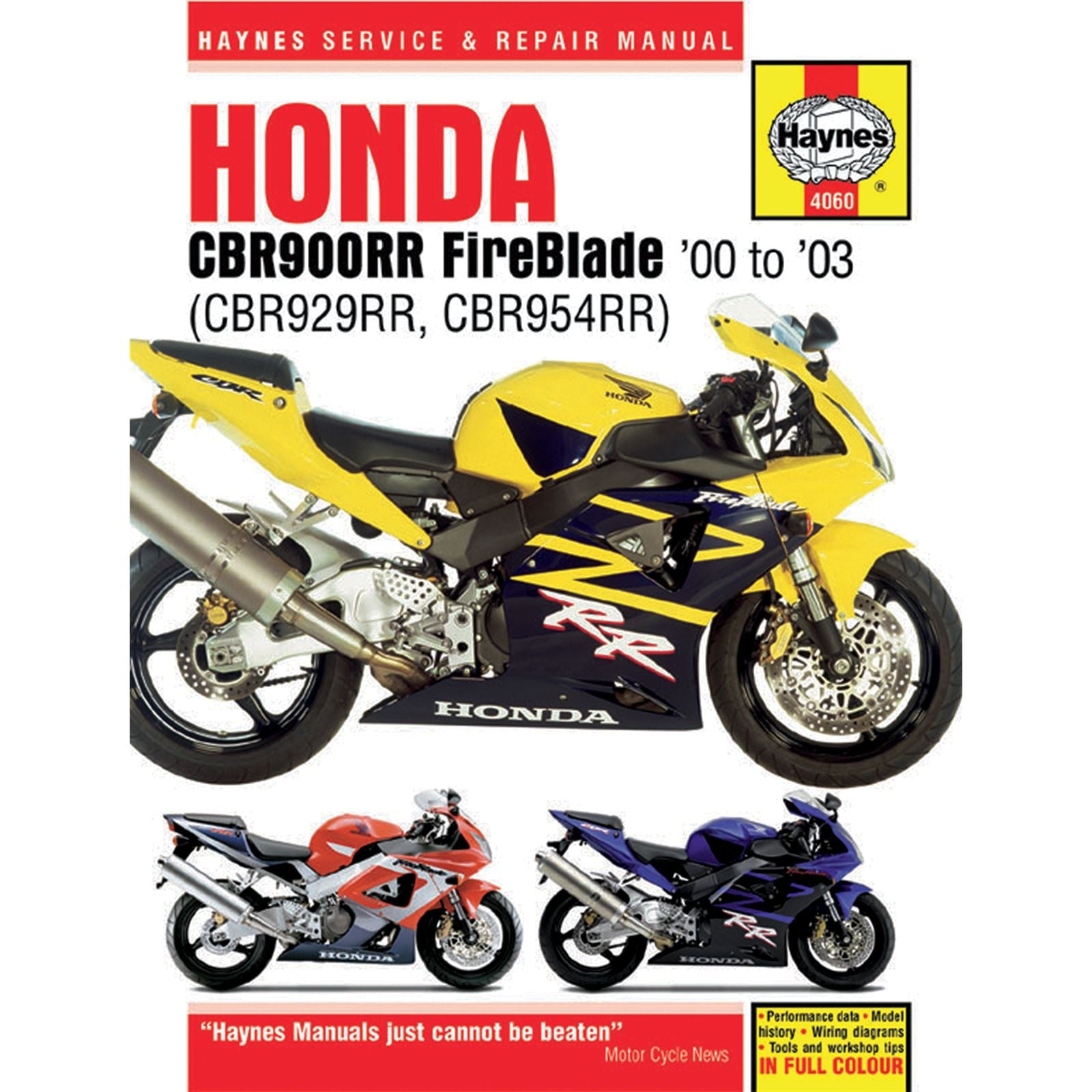 Haynes Manuals Manual for Honda CBR929/954 [MPN: 4060]_392724
