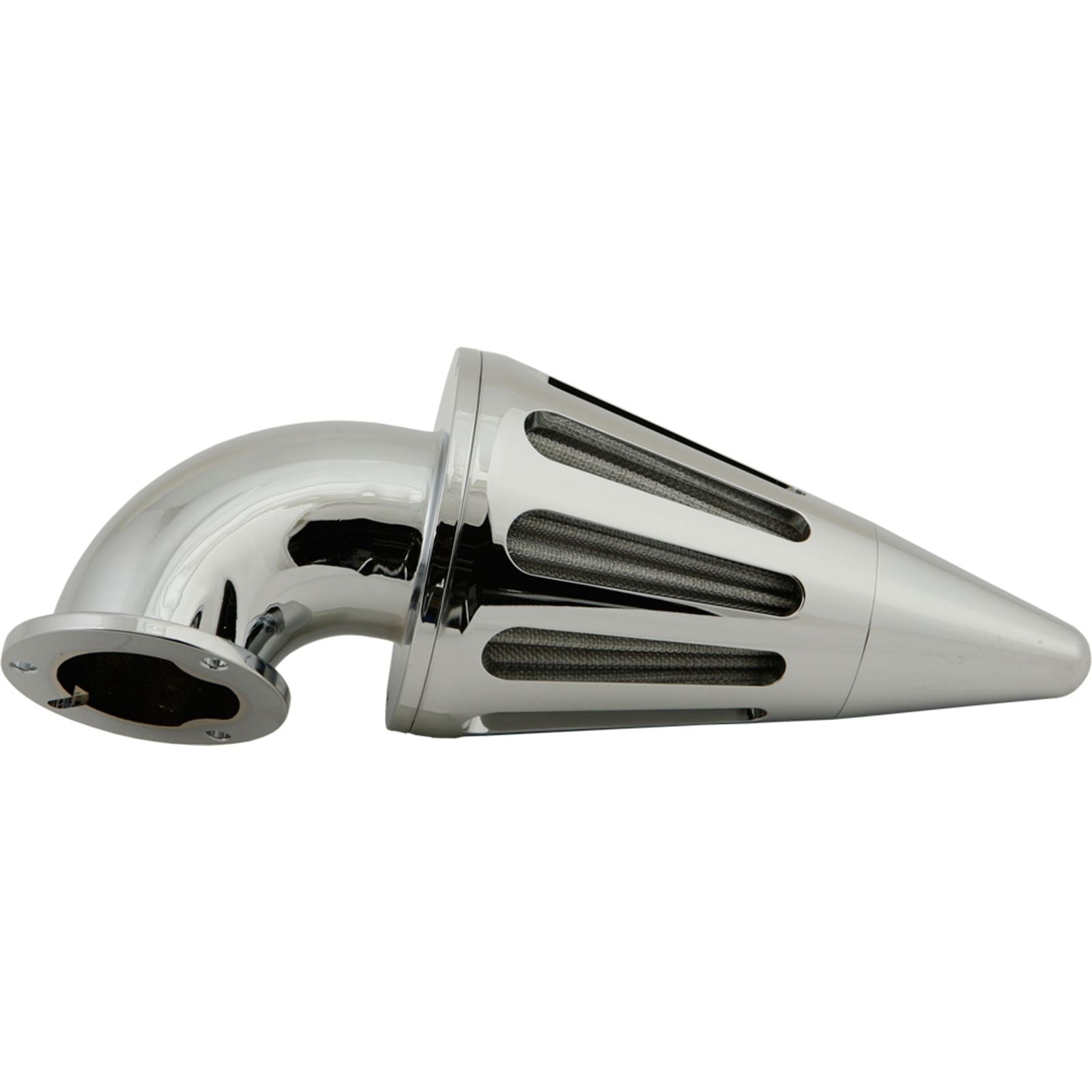 Harddrive Ram Air Filter Coned Chrome  4.5"x12" 120234_225014