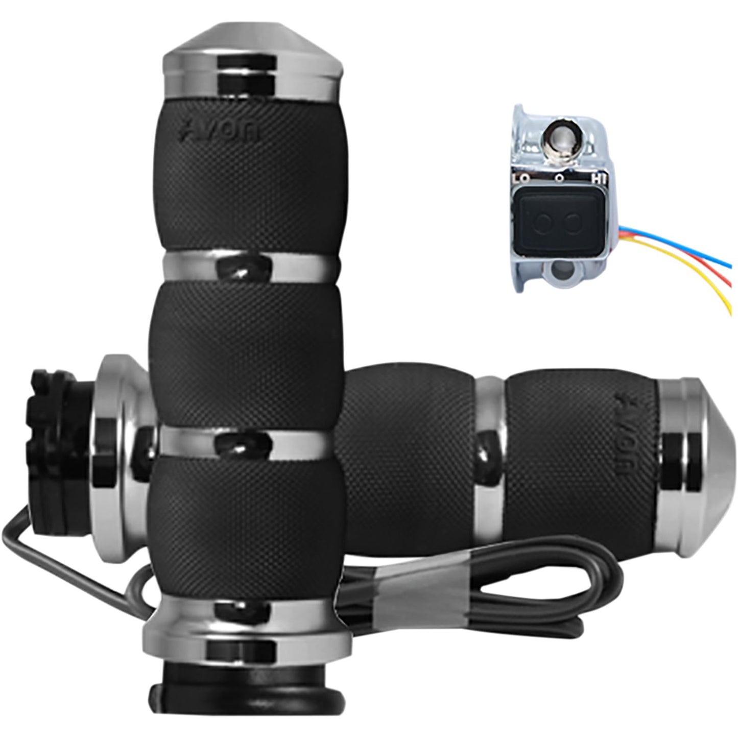 Avon Grips Air Cushioned Grips Heated Chrome AIR-90-HT_347670