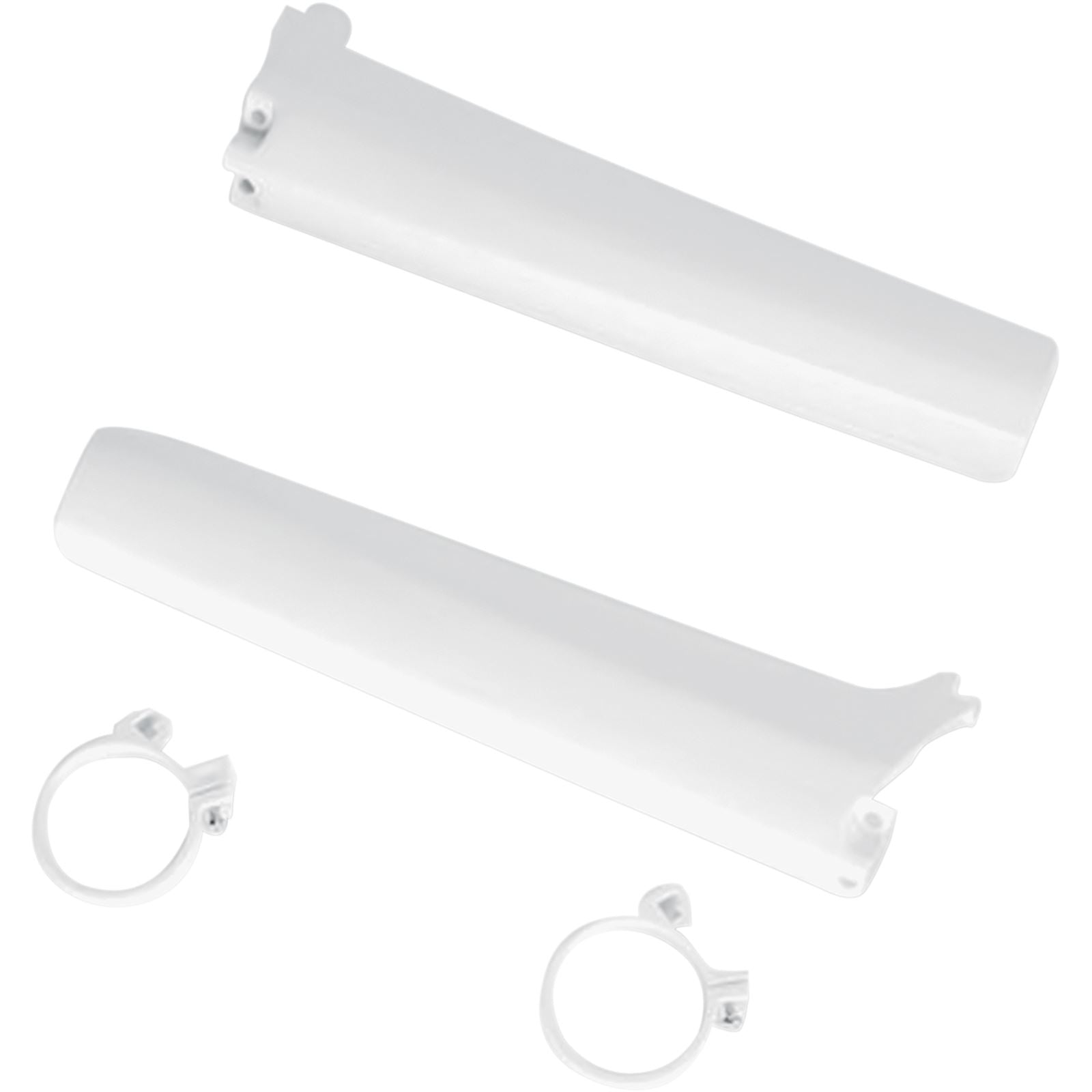 UFO Plastics Fork Cover - White - RM - '92-'93 [MPN: SU02943041]_487383