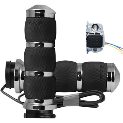 Avon Grips Air Cushioned Grips Heated Fly-by-Wire Throttle Chrome AIR-91-FLY-HT_347671