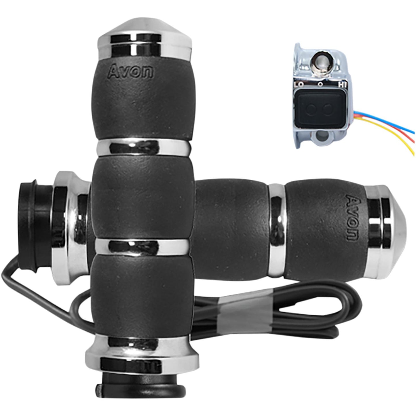 Avon Grips Velvet Air Grips Heated Fly-by-Wire Throttle Chrome AIR-93-FLY-HT_347673