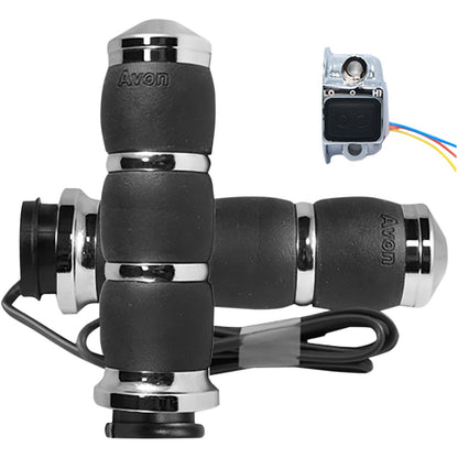 Avon Grips Velvet Air Grips Heated Fly-by-Wire Throttle Chrome AIR-93-FLY-HT_347673