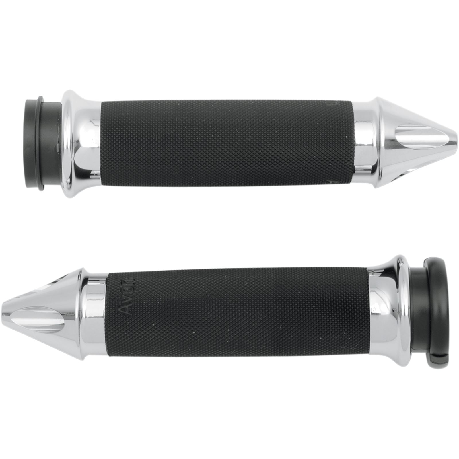 Avon Grips Custom Contour Grips Spike with Fly-by-Wire Throttle Chrome CC-85-CH-SPK-FL_347505