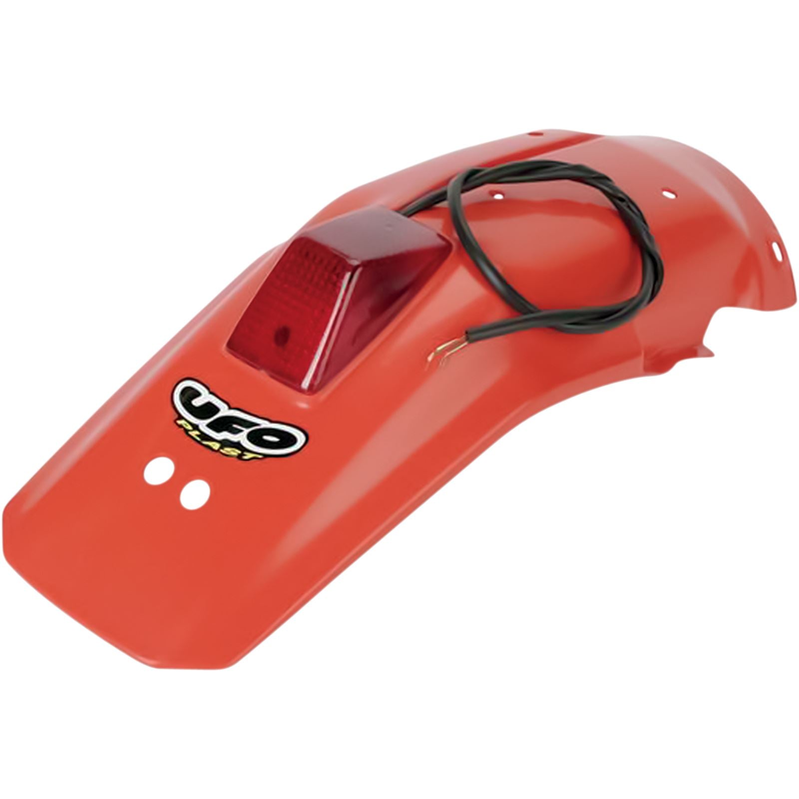 UFO Plastics Enduro Rear Fender with 21/5W Light - '90 CR Orange - '88-'02 XR600R [MPN: HO02650121]_486967