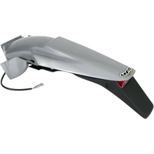 UFO Plastics Enduro Rear Fender with Light - Silver/Black [MPN: KT03043340]_486943