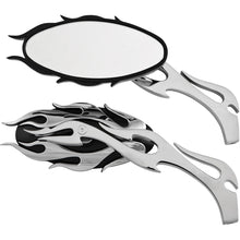 Harddrive Mirrors Flame with Flame Stem Black/Chrome  18-397_236586