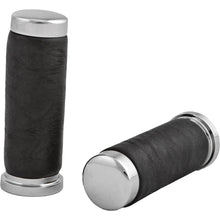 Harddrive Grips Leather Chrome  Fits 74-Up 17-0503LB_236606
