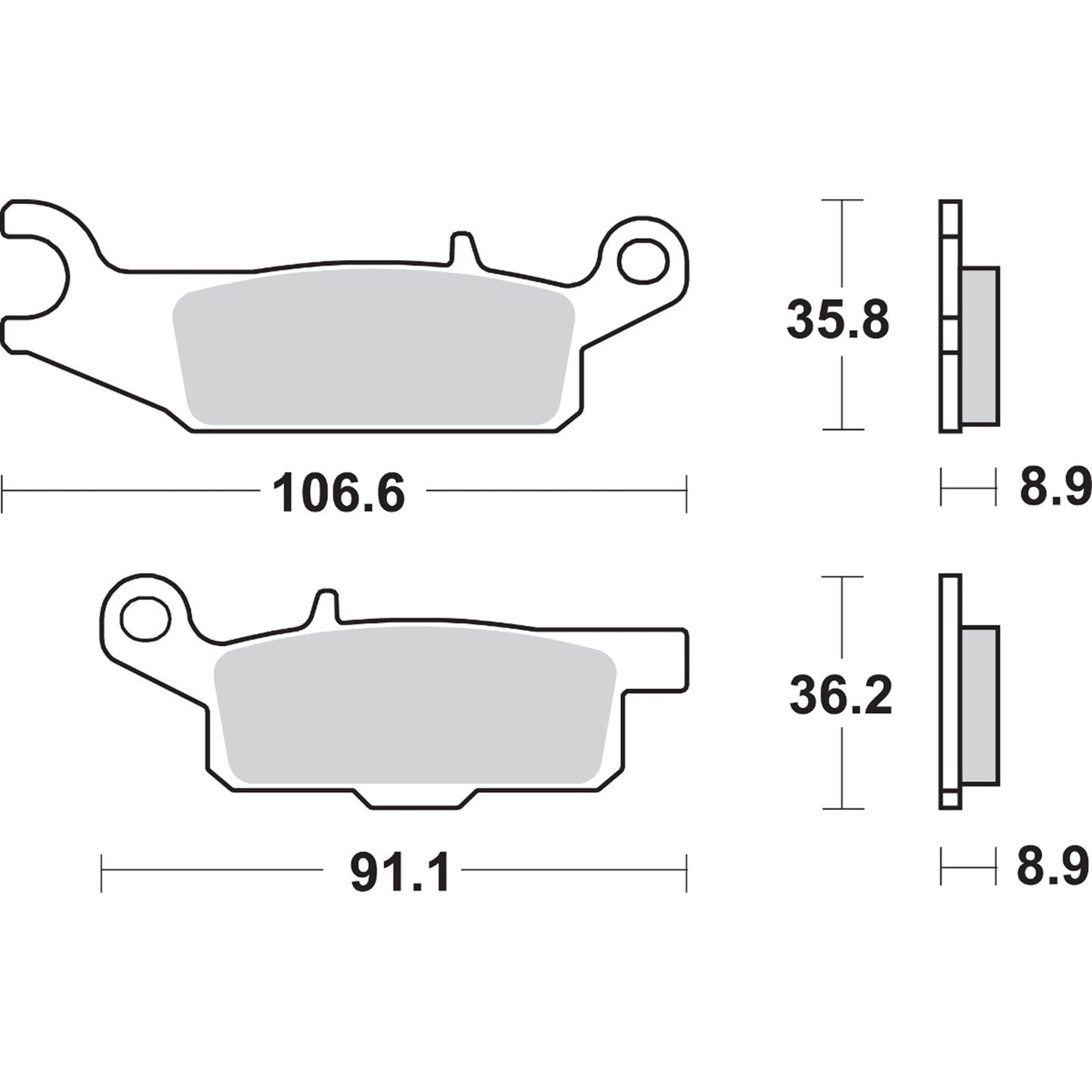 SBS Off-Road Sintered Brake Pads - YFM - 851SI [MPN: 851SI]_471094