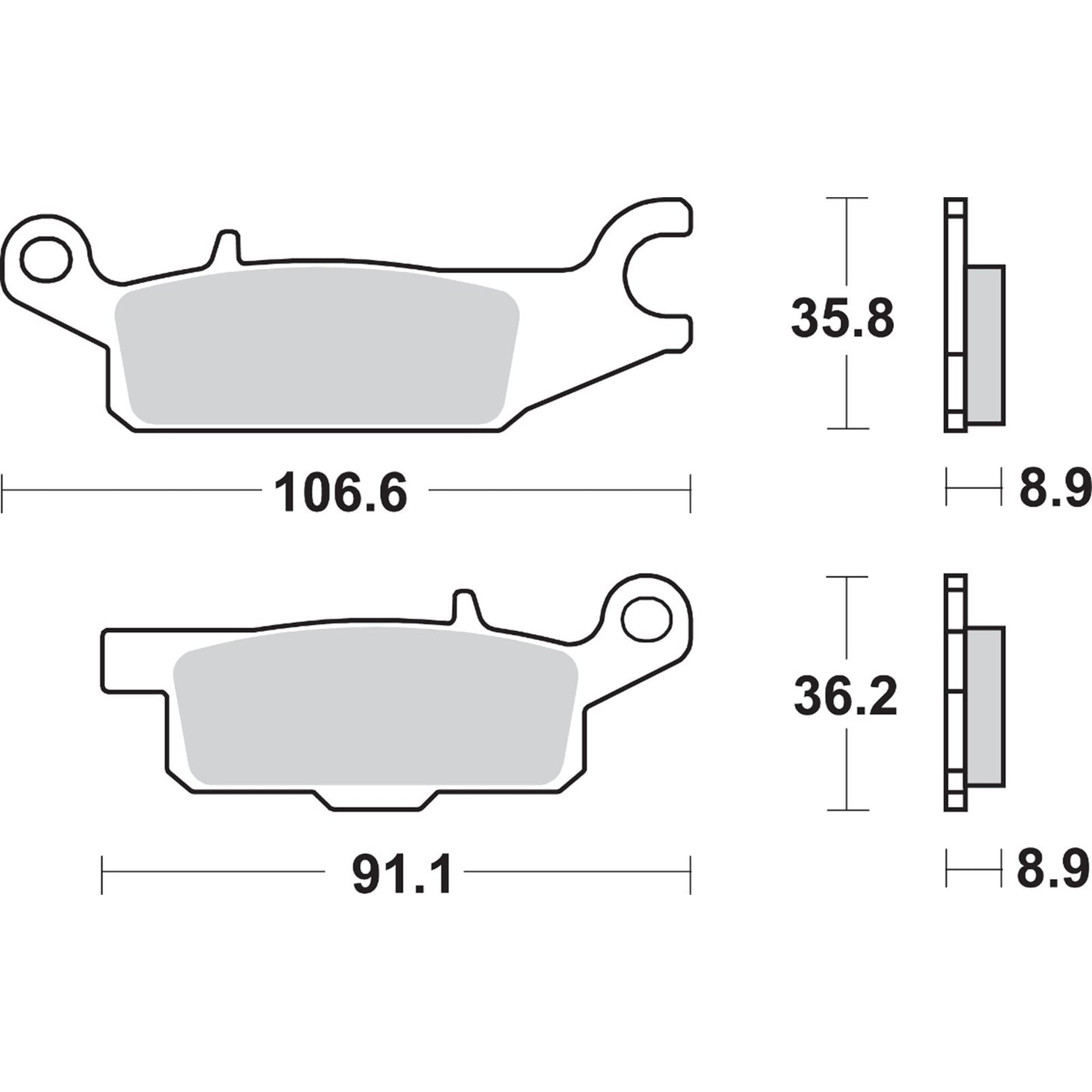 SBS Off-Road Sintered Brake Pads - YFM - 852SI [MPN: 852SI]_471095