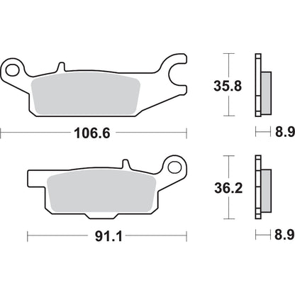 SBS Off-Road Sintered Brake Pads - YFM - 852SI [MPN: 852SI]_471095