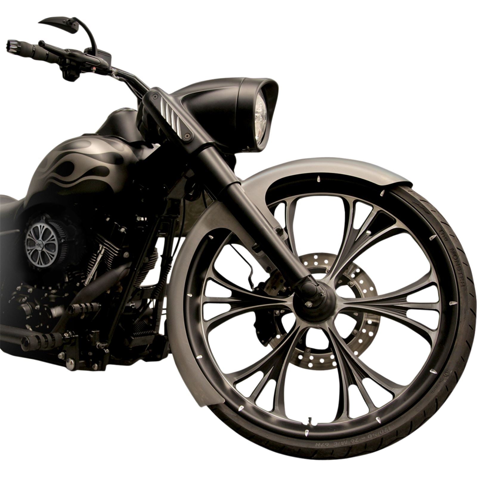 RC Components Front Fender Kit with Chrome Adapters for 26" Wheel - 6" Width [MPN: FNDRKT26]_462945