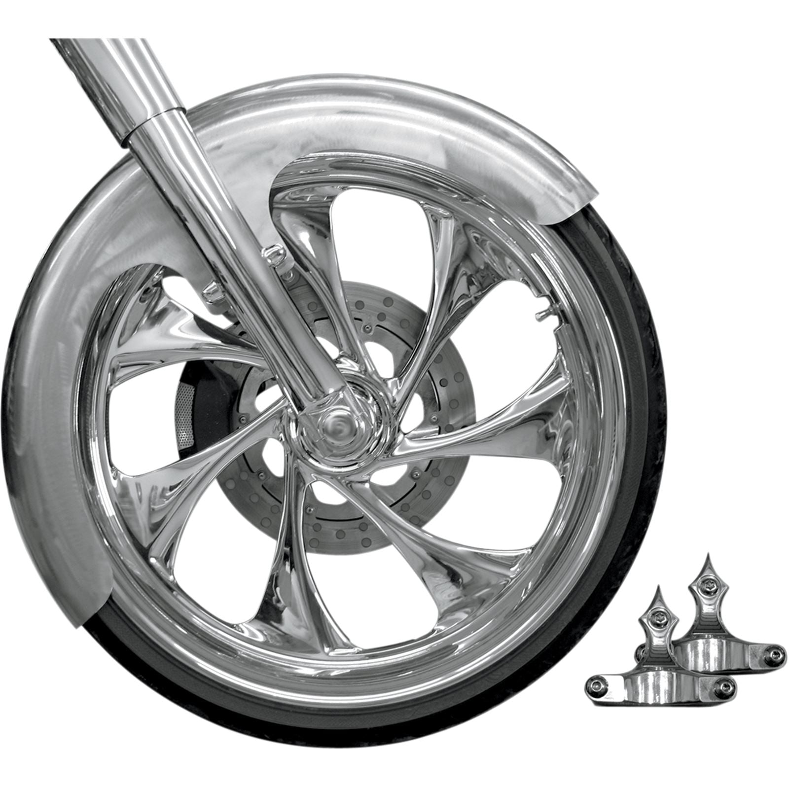 RC Components Builder Front Fender Kit with Chrome Adapters for 23" Wheel [MPN: FNDRKT23]_462933