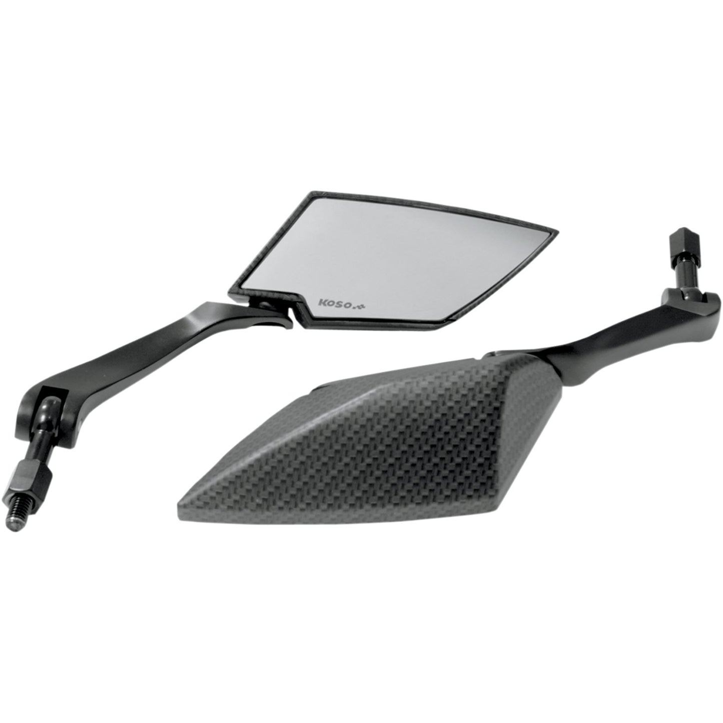 Koso Clear Lens Mirror - Carbon Fiber/Black [MPN: OA016CK2]_410013