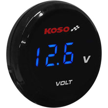 Koso I-Gear Volt Meter - Blue Digits - 1.57" Diameter x 0.43" D BA067B00_410425