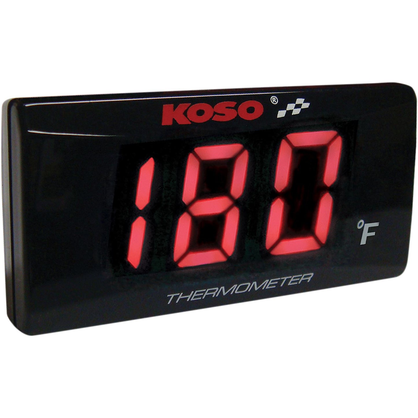 Koso Super Slim Temperature Gauge - Red Digits - 2.22" W x 1.06" H x 0.43" D BA024R10_410420