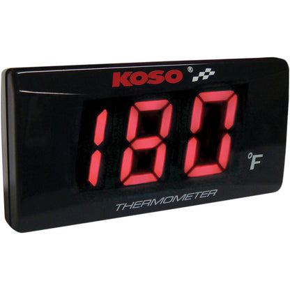 Koso Super Slim Temperature Gauge - Red Digits - 2.22" W x 1.06" H x 0.43" D BA024R10_410420